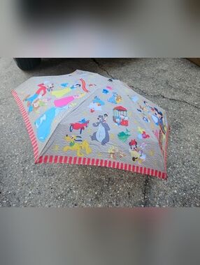 Disney Happiest Memories On Earth Since 55 Compact Umbrella with Sleeve 5" Used.